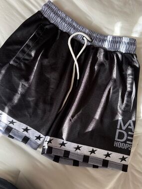 Women's Black Athletic Shorts with Gray Waistband